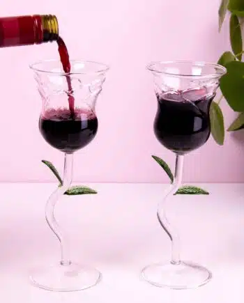 Roos wijnglas (set van 2)