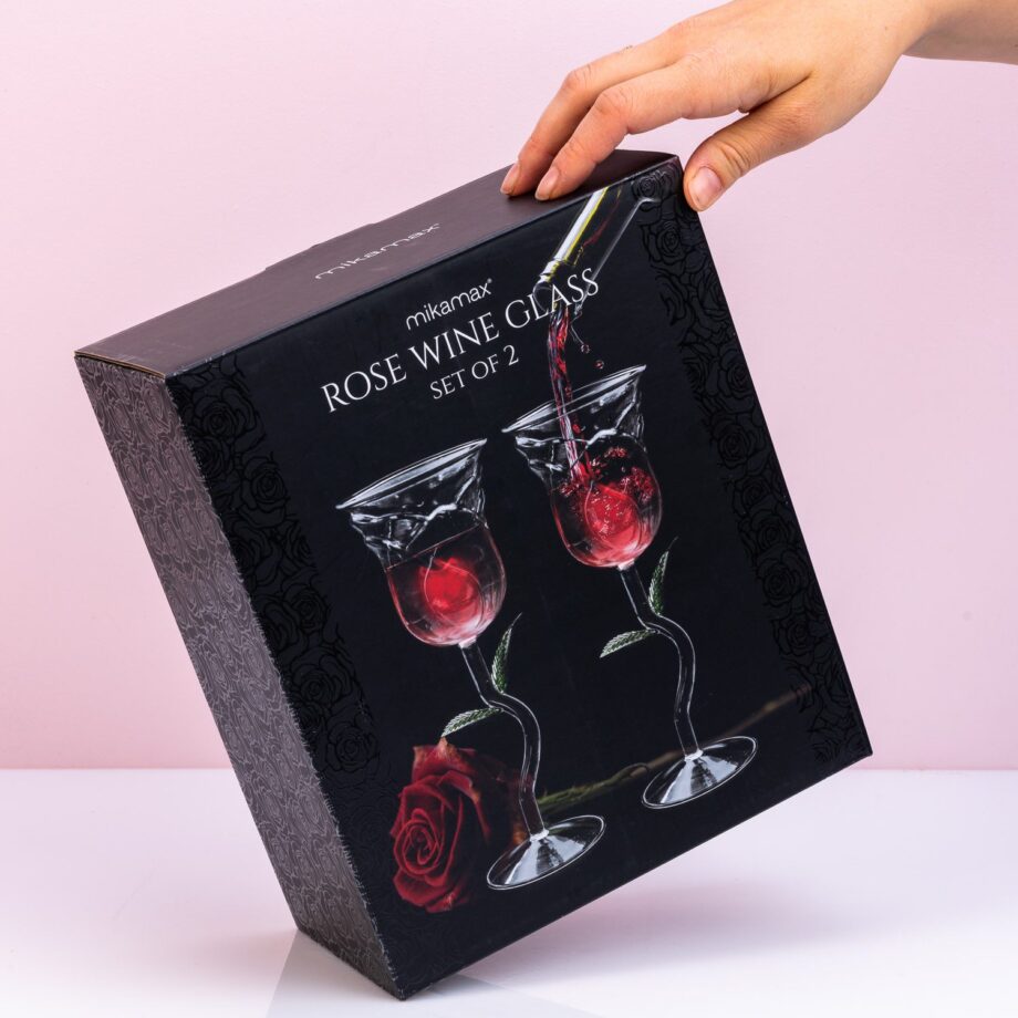 Roos wijnglas (set van 2)