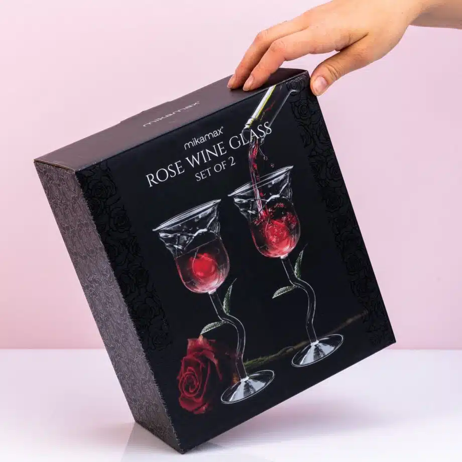 Roos wijnglas (set van 2)