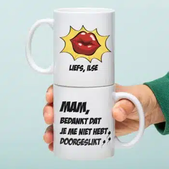 Gepersonaliseerde Moederdag mok Niet doorgeslikt