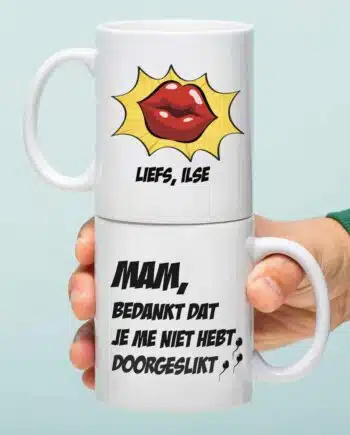 Gepersonaliseerde Moederdag mok Niet doorgeslikt