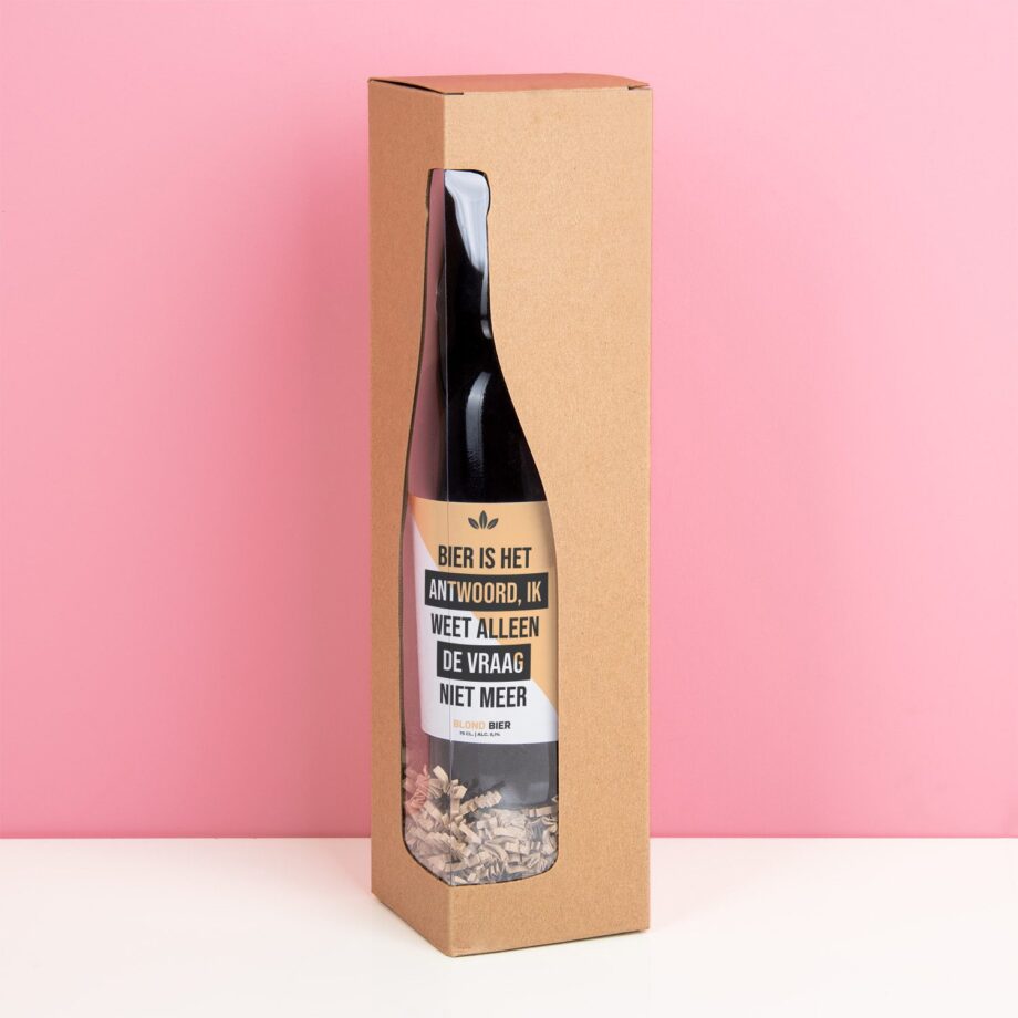 Bierfles Bier is het antwoord (750 ml)