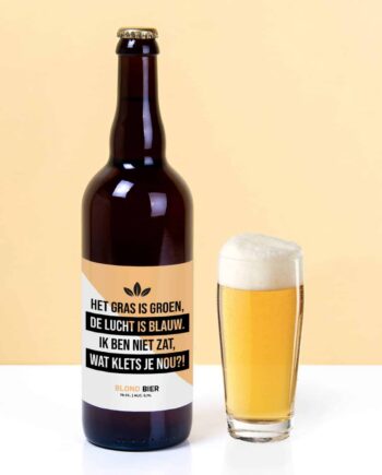Bierfles Het gras is groen (750 ml)