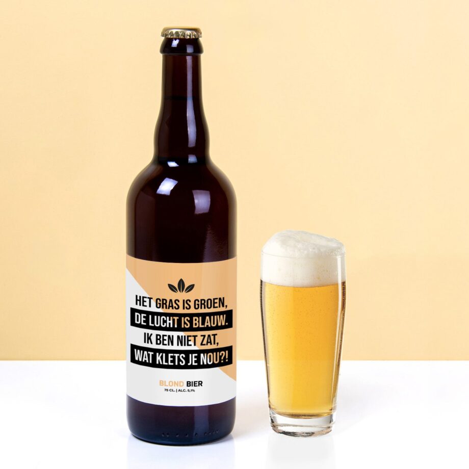 Bierfles Het gras is groen (750 ml)