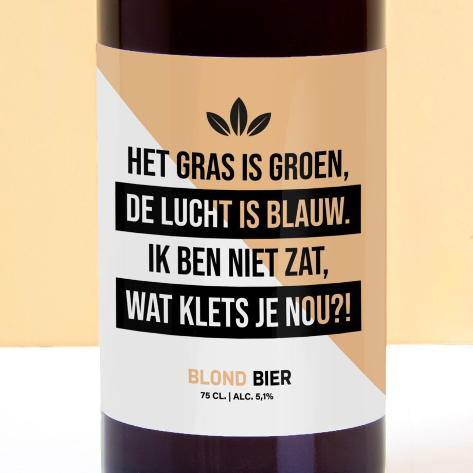 Bierfles Het gras is groen (750 ml)