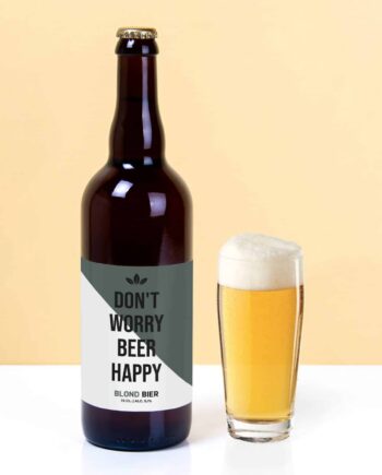 Bierfles Don't Worry Beer Happy (750 ml)