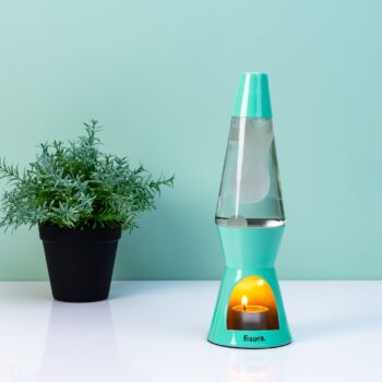 Waxinelicht lavalamp - Mint met witte lava