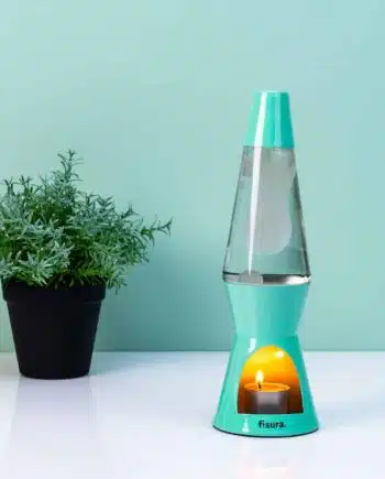 Waxinelicht lavalamp - Mint met witte lava