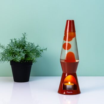 Waxinelicht lavalamp - Oranje met oranje lava