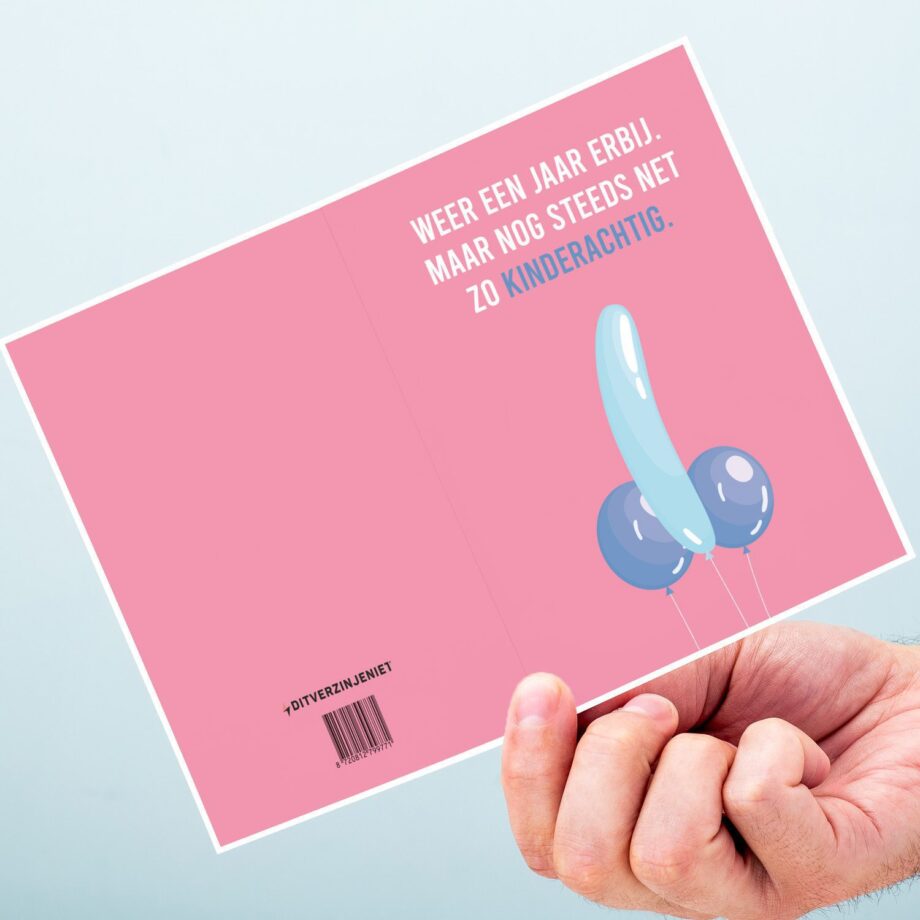 Wenskaart Nog net zo kinderachtig