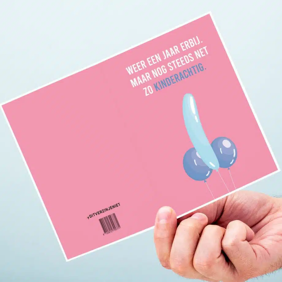 Wenskaart Nog net zo kinderachtig