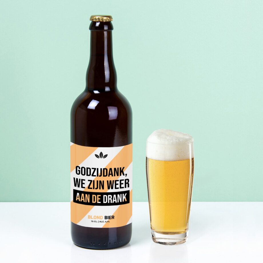 Bierfles We zijn weer aan de drank (750 ml)