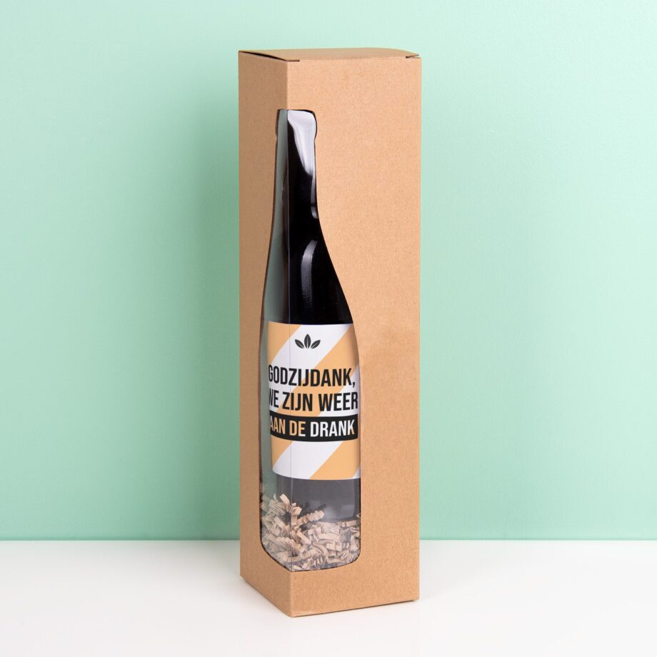 Bierfles We zijn weer aan de drank (750 ml)