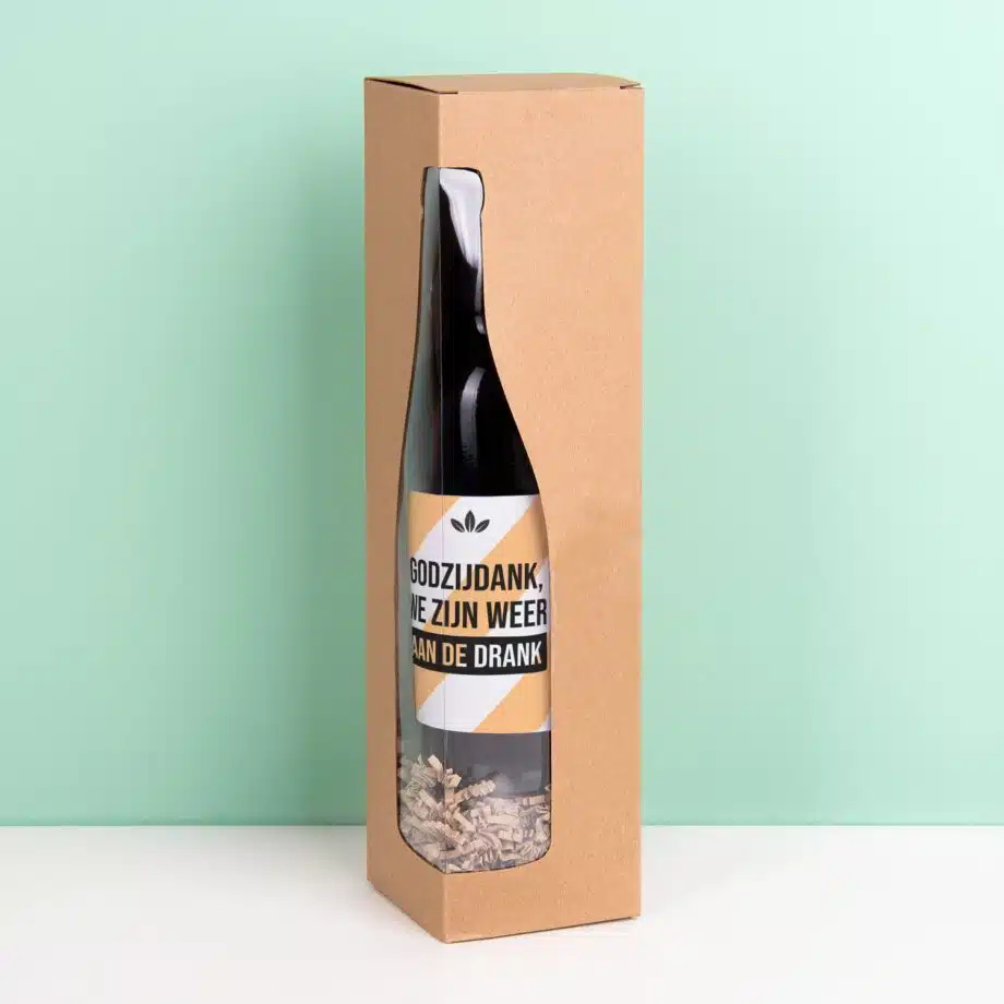 Bierfles We zijn weer aan de drank (750 ml)