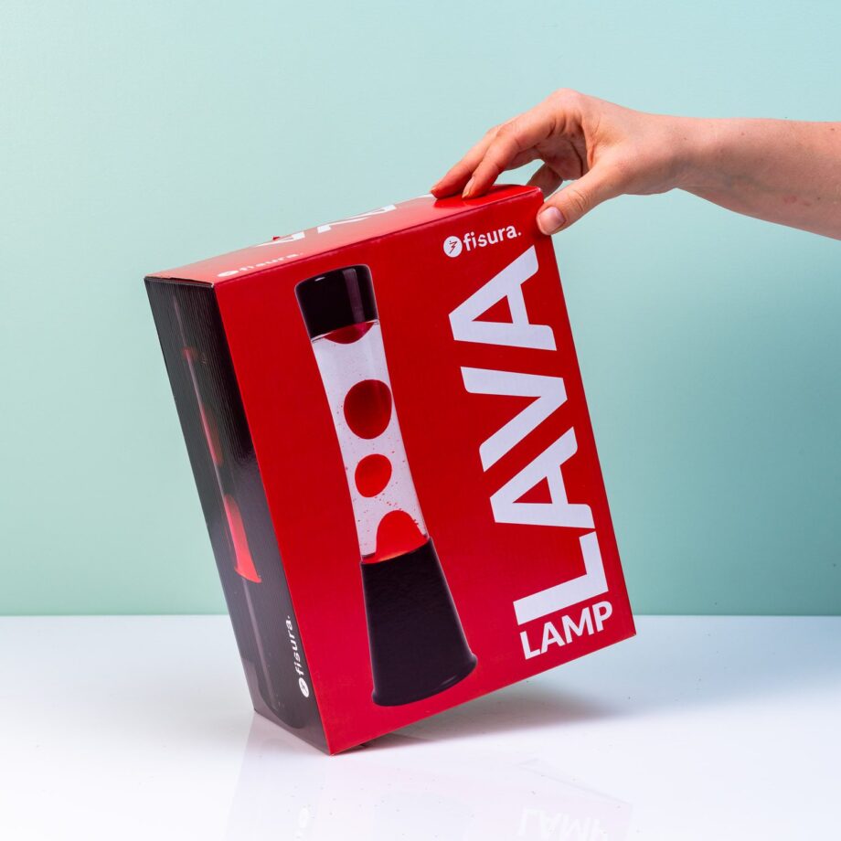 Lavalamp zwart met rode lava