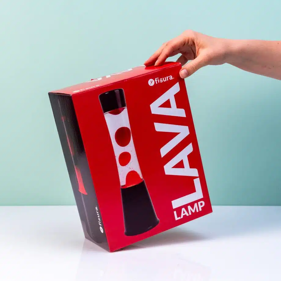Lavalamp zwart met rode lava