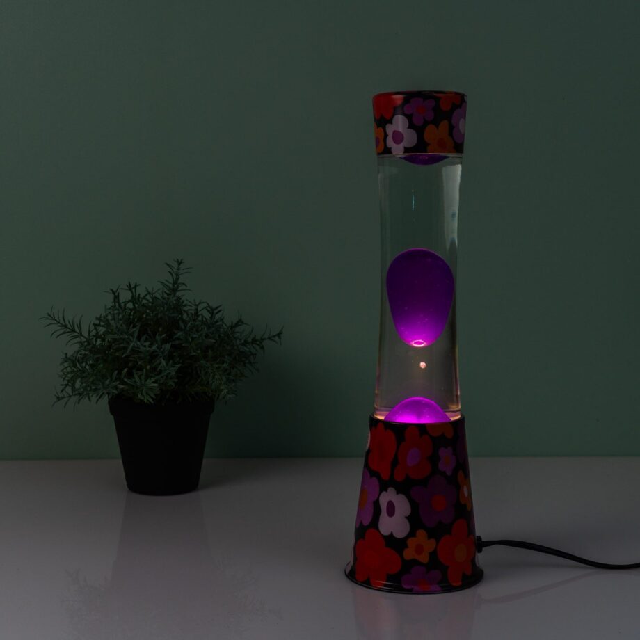 Lavalamp bloemen met roze lava