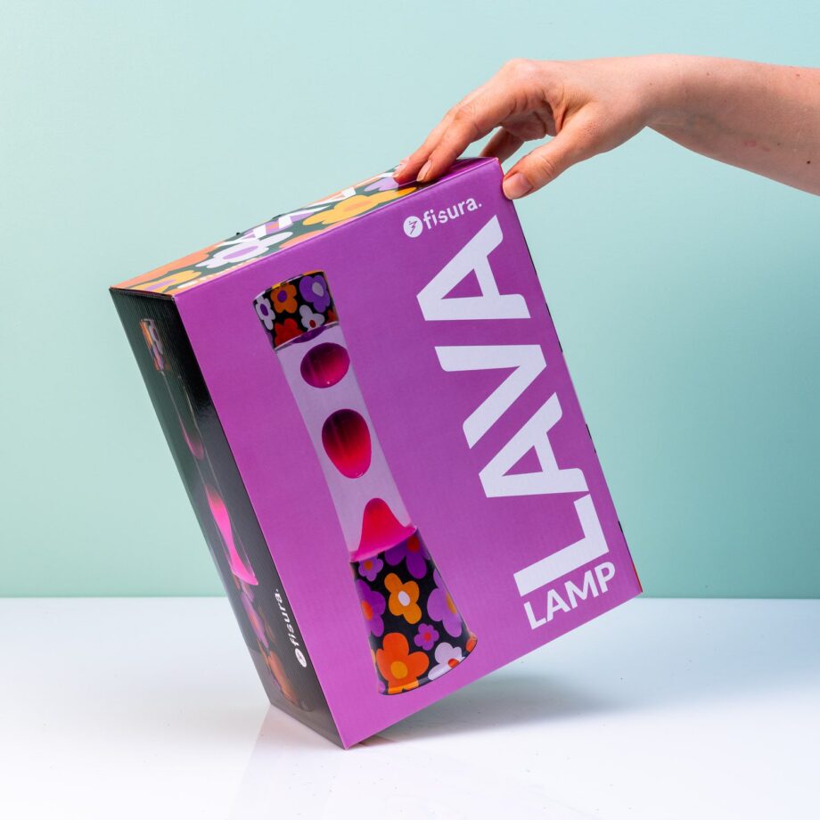 Lavalamp bloemen met roze lava
