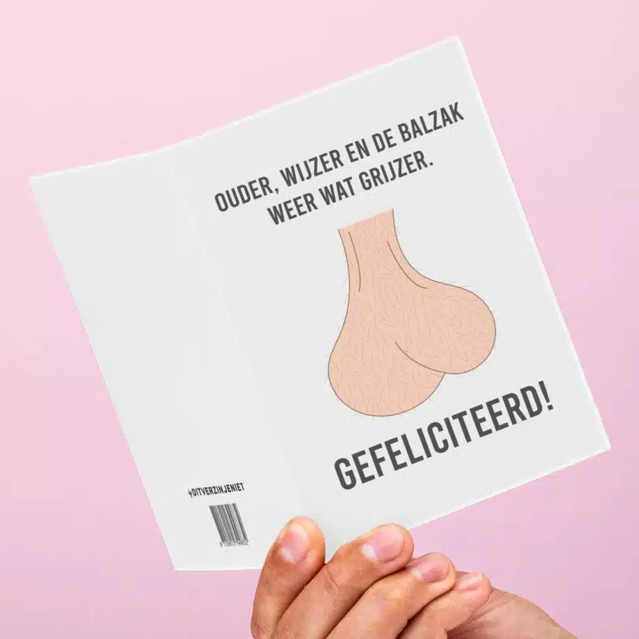 Wenskaart Ouder, wijzer en grijzer