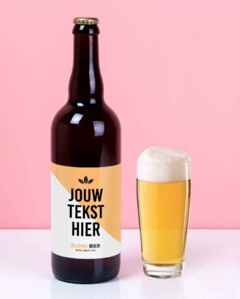 Gepersonaliseerde bierfles met eigen tekst (750 ml)