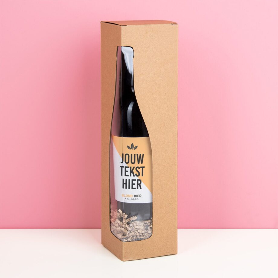 Gepersonaliseerde bierfles met eigen tekst (750 ml)