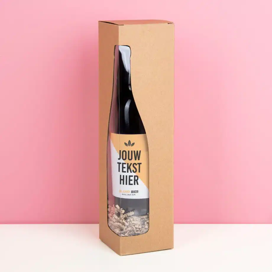 Gepersonaliseerde bierfles met eigen tekst (750 ml)