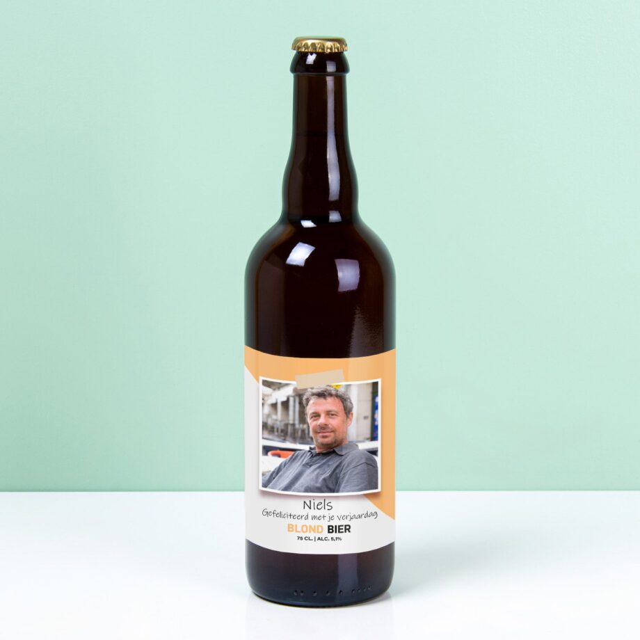 Gepersonaliseerde bierfles met foto (750 ml)