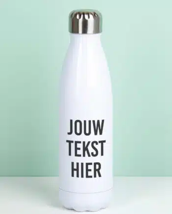 Gepersonaliseerde thermosfles met eigen tekst