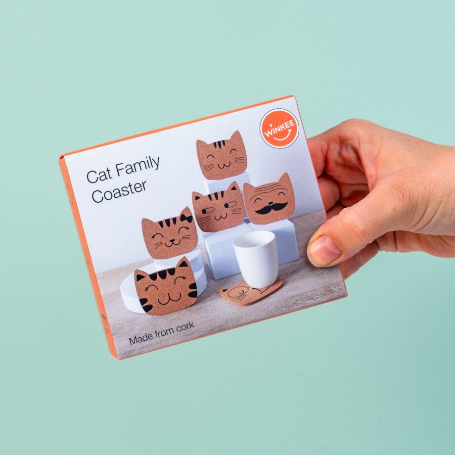 Kattenfamilie onderzetters (set van 6)