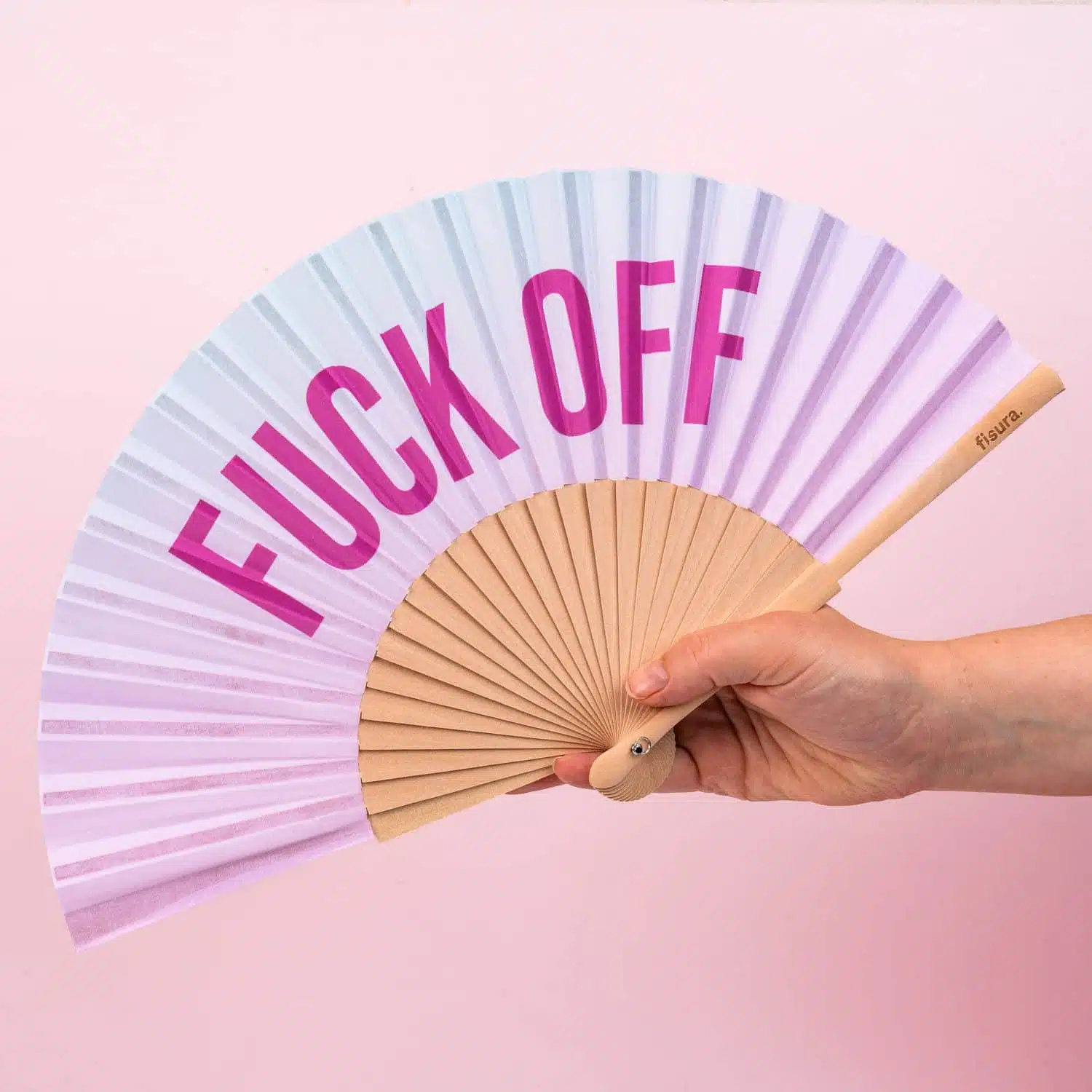 Houten waaier Fuck Off