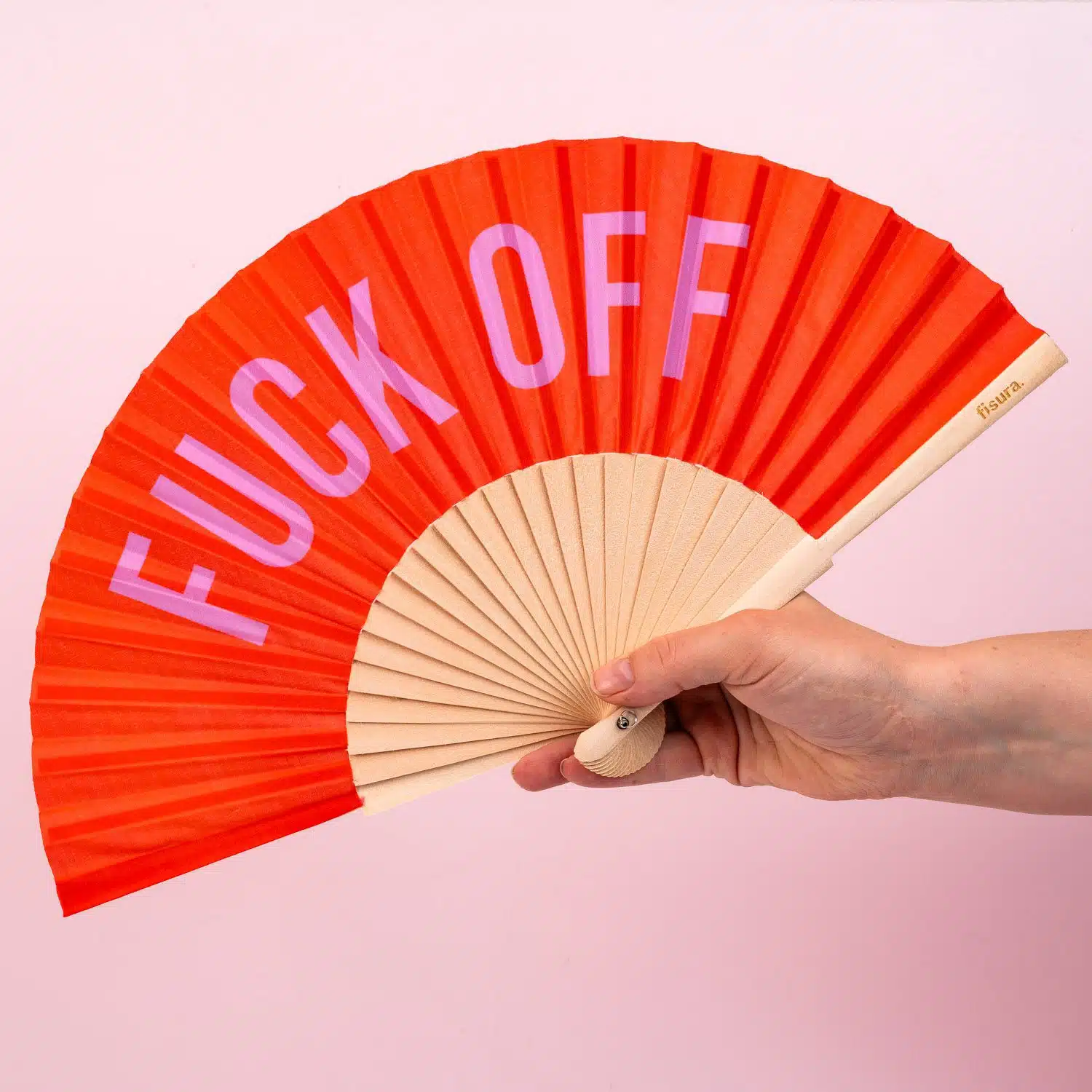 Houten waaier Fuck Off