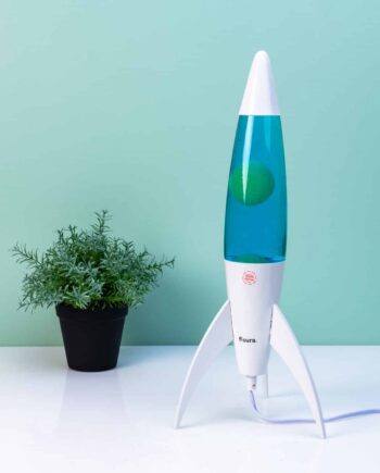 Rocket lavalamp wit met witte lava
