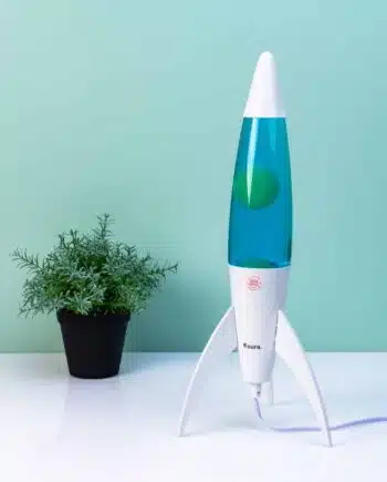 Rocket lavalamp wit met witte lava
