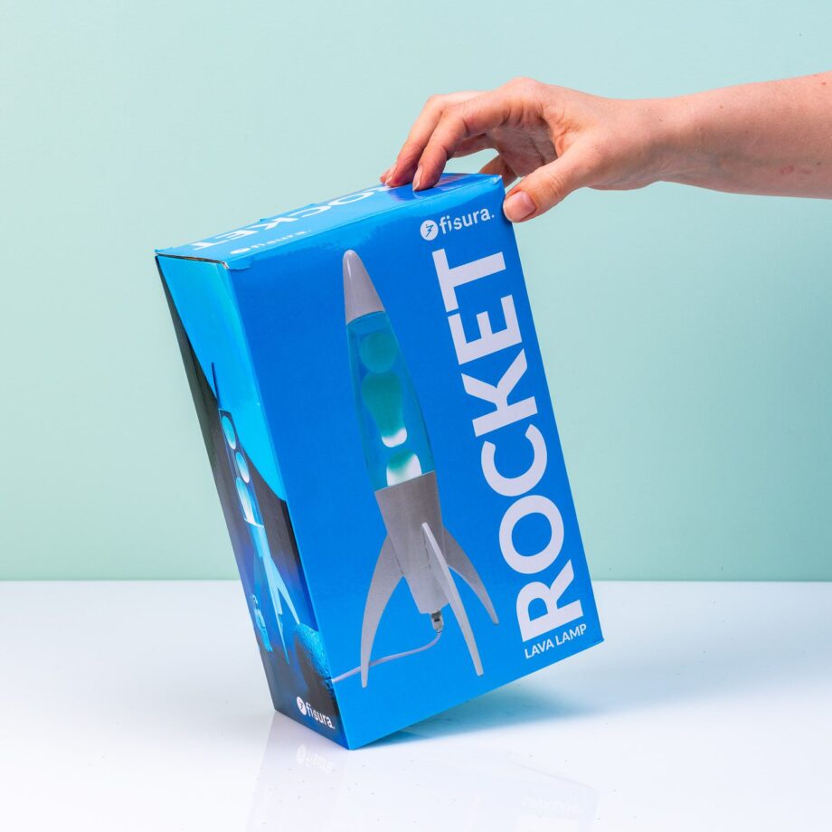 Rocket lavalamp wit met witte lava