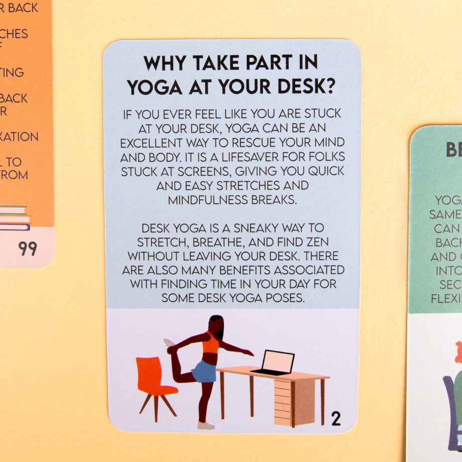 Yoga aan je bureau kaarten