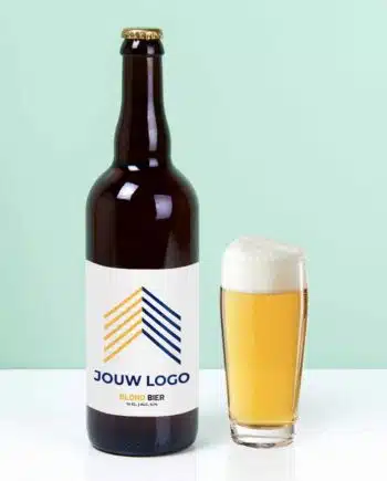Gepersonaliseerde bierfles met bedrijfsnaam en logo (750 ml)