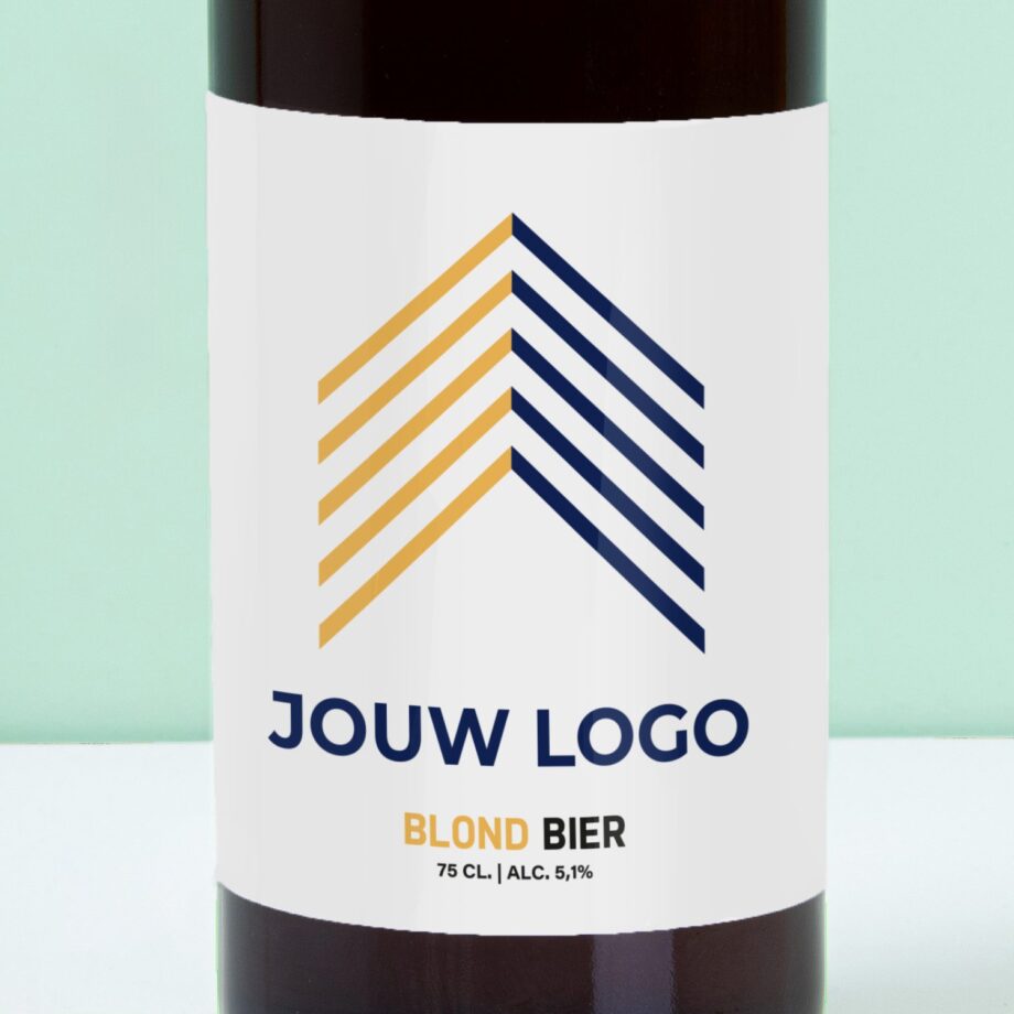 Gepersonaliseerde bierfles met bedrijfsnaam en logo (750 ml)