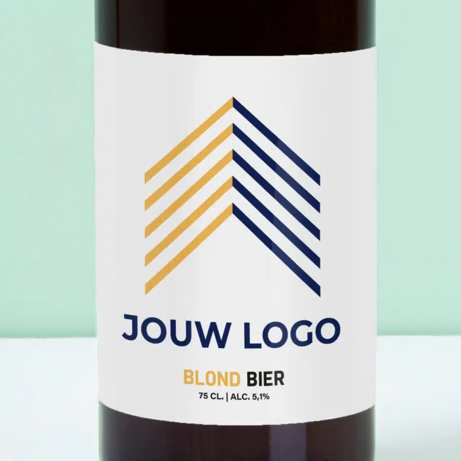 Gepersonaliseerde bierfles met bedrijfsnaam en logo (750 ml)