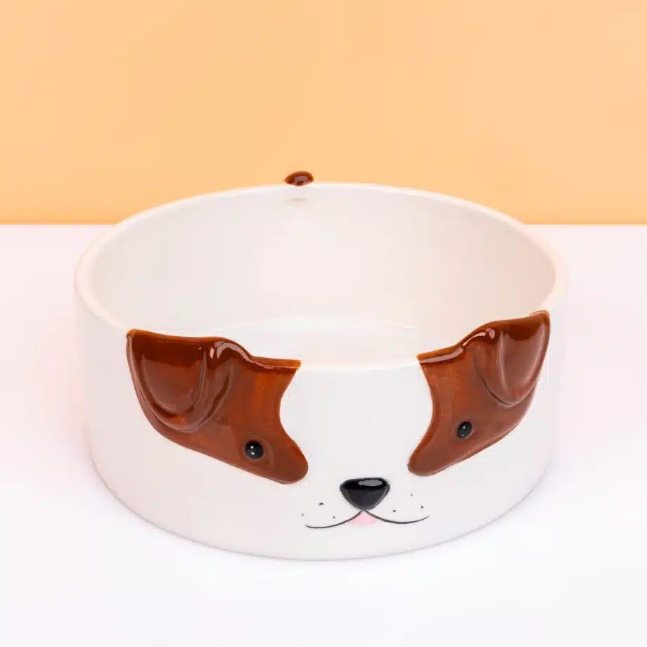 Honden voerbak met hondengezicht