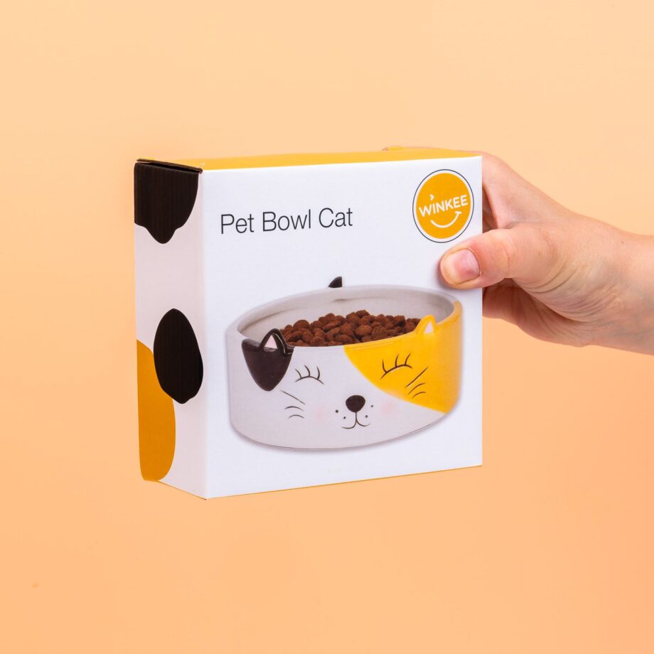 Kat voerbak met kattengezicht