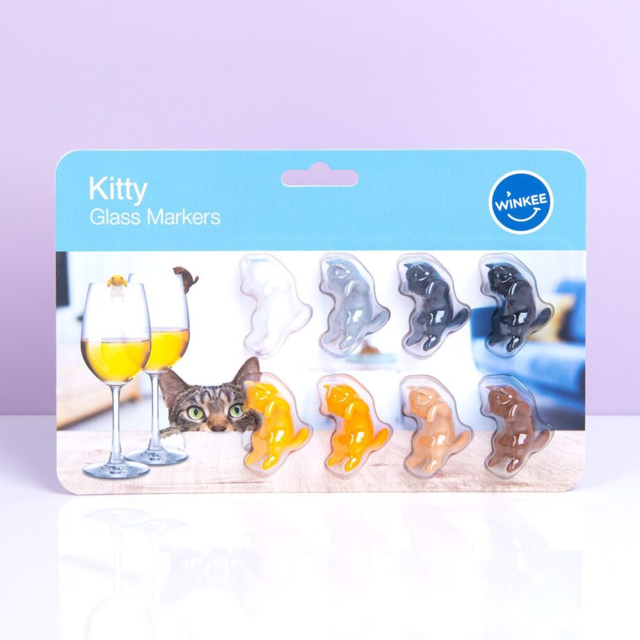 Kat glasmarkeerders (set van 8)