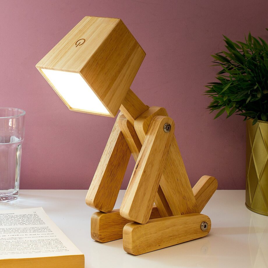 Houten tafellamp