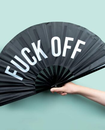 Houten waaier XXL - Fuck Off