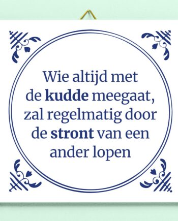 Tegeltje Wie met de kudde meegaat