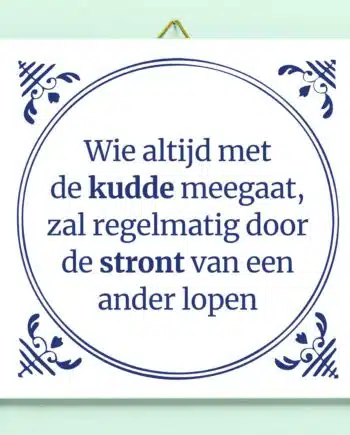Tegeltje Wie met de kudde meegaat