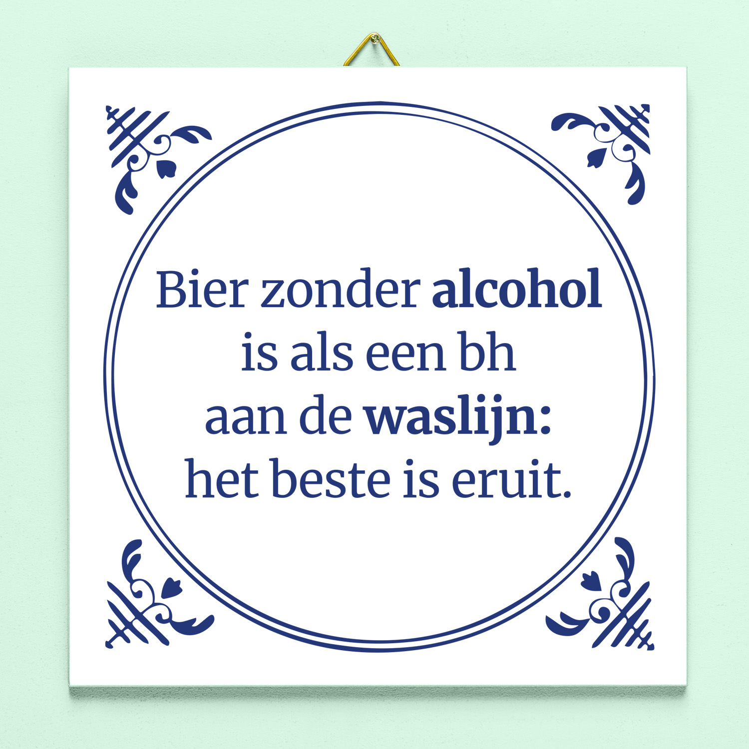 Tegeltje Bier Zonder Alcohol