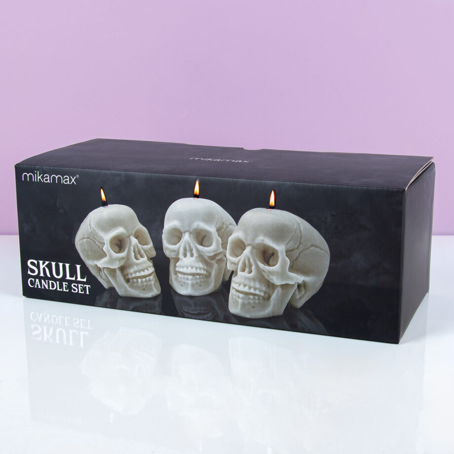 Schedel kaarsen (set van 3)