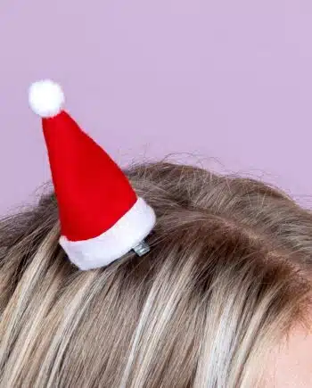 Kerstmuts haarclip met ledverlichting