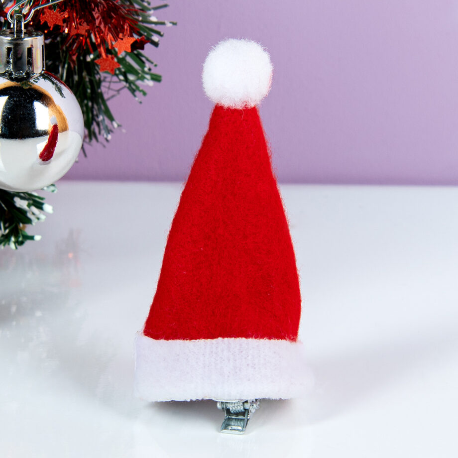 Kerstmuts haarclip met ledverlichting
