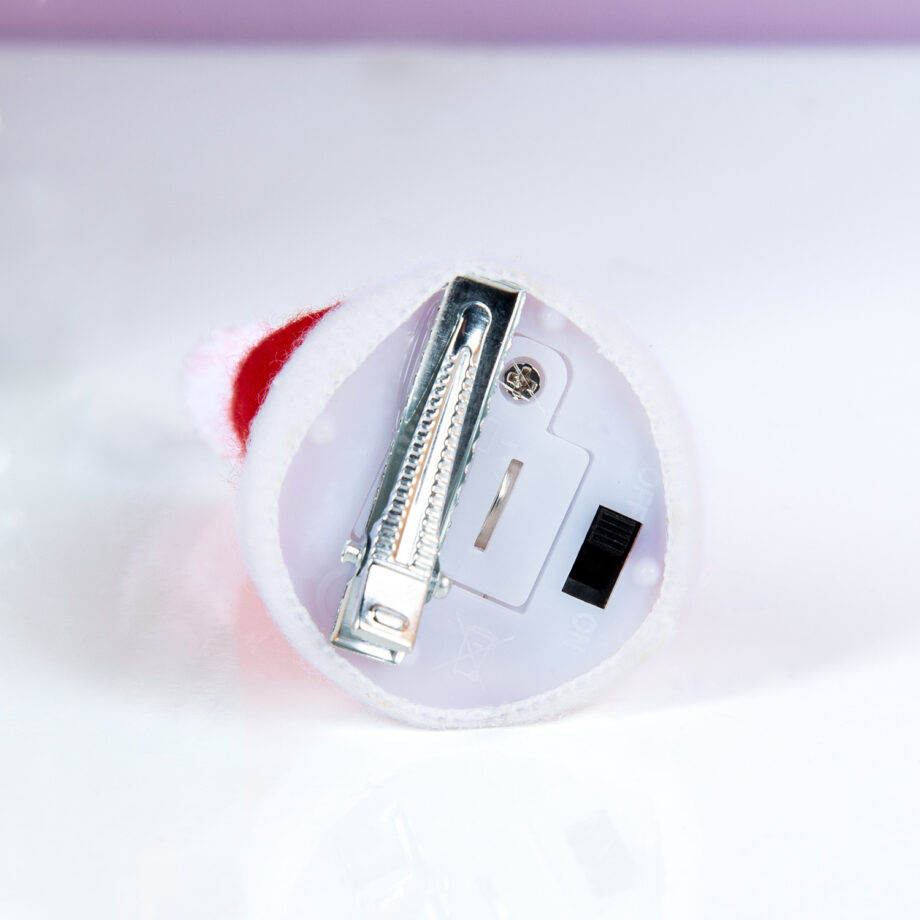 Kerstmuts haarclip met ledverlichting